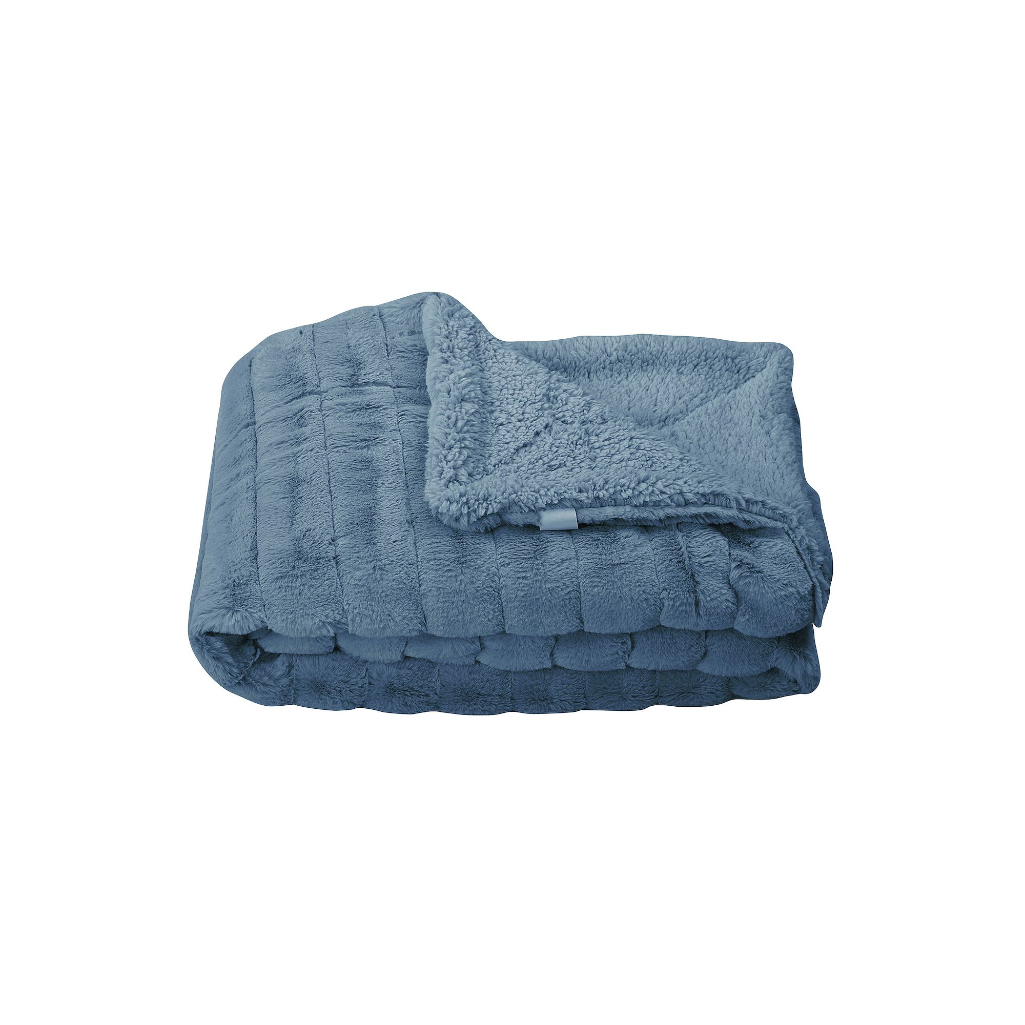 Home Soft Things Super Mink Faux Fur Throw Blanket, Blue Mirage