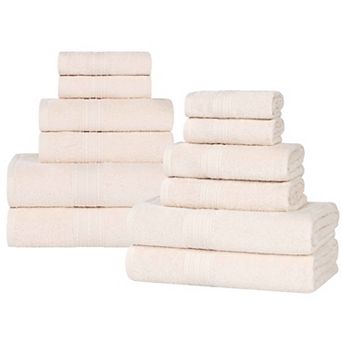 SUPERIOR Cotton 12 pc Solid Towel Set