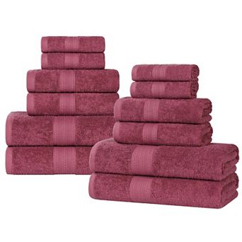 SUPERIOR Cotton 12 pc Solid Towel Set