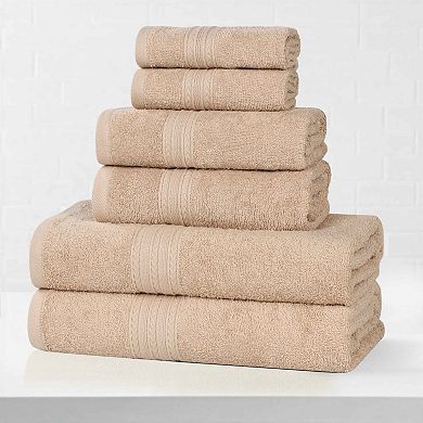 SUPERIOR Cotton 6-Piece Absorbent Solid Towel Set