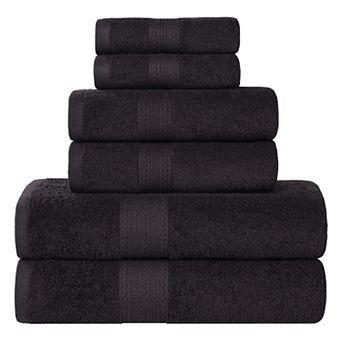 SUPERIOR Cotton 6 pc Absorbent Solid Towel Set