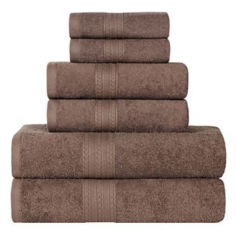 SUPERIOR Cotton 6 pc Absorbent Solid Towel Set