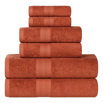 SUPERIOR Cotton 6 pc Absorbent Solid Towel Set