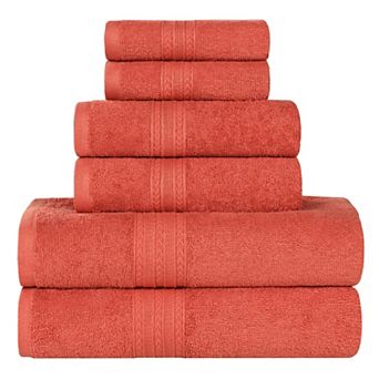 SUPERIOR Cotton 6 pc Absorbent Solid Towel Set