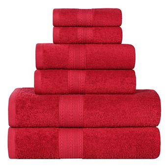 SUPERIOR Cotton 6 pc Absorbent Solid Towel Set