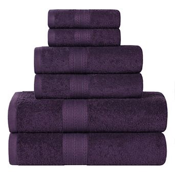 SUPERIOR Cotton 6 pc Absorbent Solid Towel Set