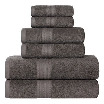 SUPERIOR Cotton 6 pc Absorbent Solid Towel Set