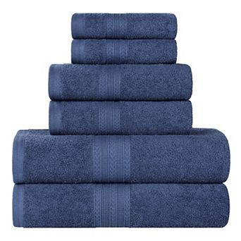 SUPERIOR Cotton 6 pc Absorbent Solid Towel Set