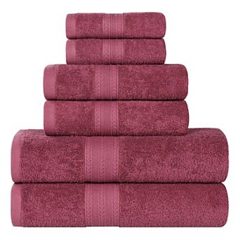 SUPERIOR Cotton 6 pc Absorbent Solid Towel Set