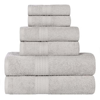 SUPERIOR Cotton 6 pc Absorbent Solid Towel Set