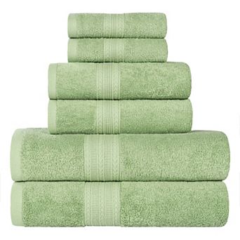 SUPERIOR Cotton 6 pc Absorbent Solid Towel Set