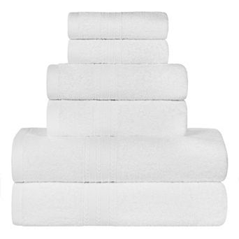 SUPERIOR Cotton 6 pc Absorbent Solid Towel Set