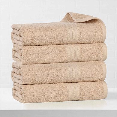SUPERIOR Cotton 4-Piece Solid Bath Towel Set