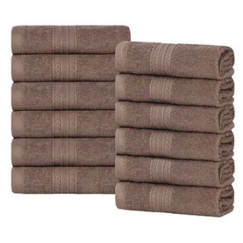 SUPERIOR Cotton 12 pc Solid Face Towel Set