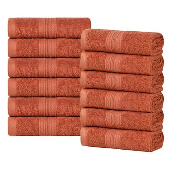 SUPERIOR Cotton 12 pc Solid Face Towel Set