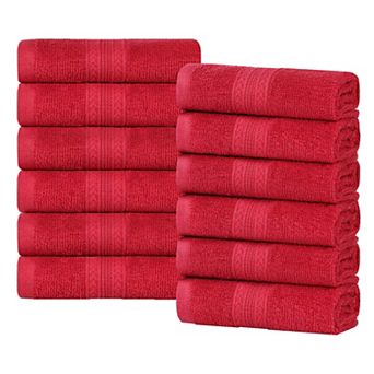 SUPERIOR Cotton 12 pc Solid Face Towel Set