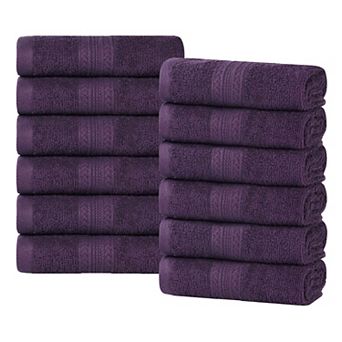 SUPERIOR Cotton 12 pc Solid Face Towel Set