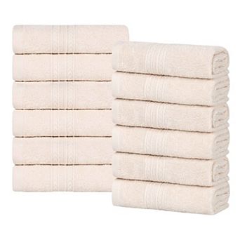 SUPERIOR Cotton 12 pc Solid Face Towel Set