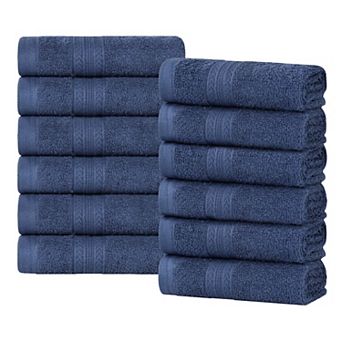 SUPERIOR Cotton 12 pc Solid Face Towel Set