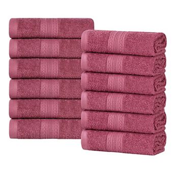 SUPERIOR Cotton 12 pc Solid Face Towel Set