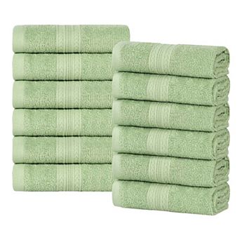 SUPERIOR Cotton 12 pc Solid Face Towel Set