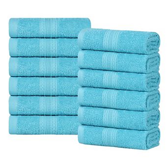 SUPERIOR Cotton 12 pc Solid Face Towel Set