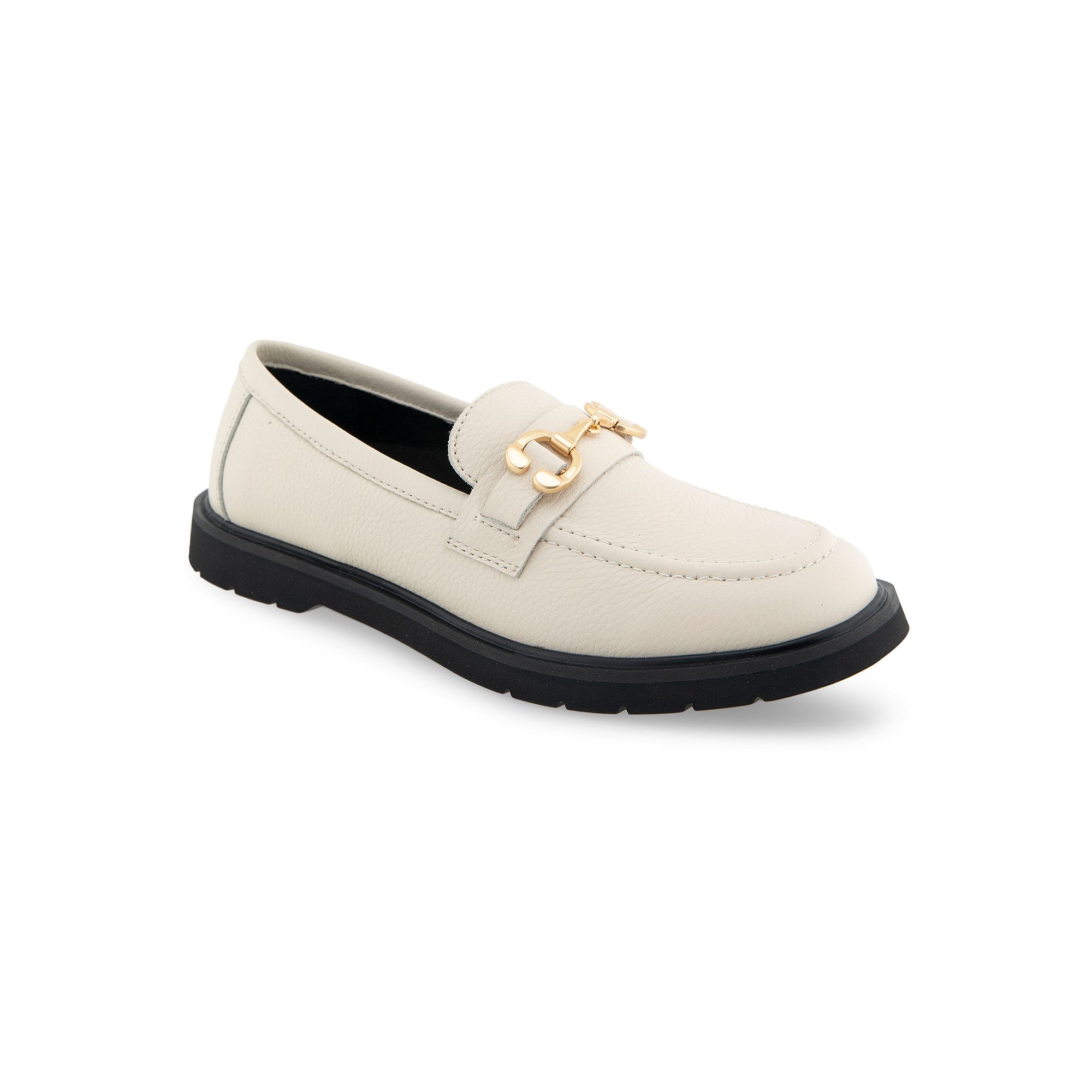 Aerosoles Beckett Womens Loafers, Size: 7, Eggnog Pebbled Faux Le