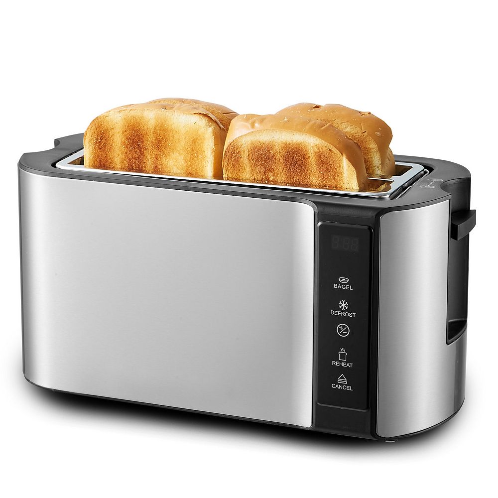 Clixane 4 Slice Stainless Steel outlet Extra Wide Slot Toaster with Dual Screen