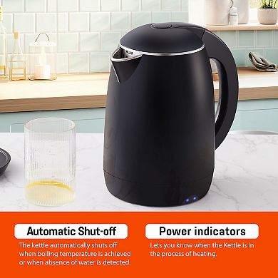 Elite Cuisine 1.8Qt. Cool-Touch Electric Kettle with Stainless Steel Interior