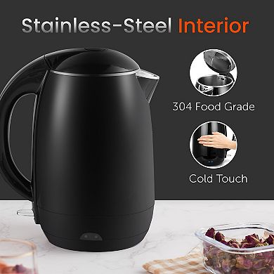 Elite Cuisine 1.8Qt. Cool-Touch Electric Kettle with Stainless Steel Interior