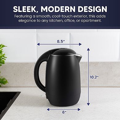 Elite Cuisine 1.8Qt. Cool-Touch Electric Kettle with Stainless Steel Interior