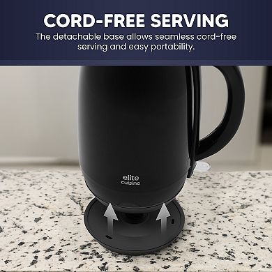 Elite Cuisine 1.8Qt. Cool-Touch Electric Kettle with Stainless Steel Interior