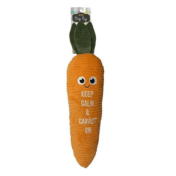 Woof Jumbo Cordory Carrot Dog Toy - Orange