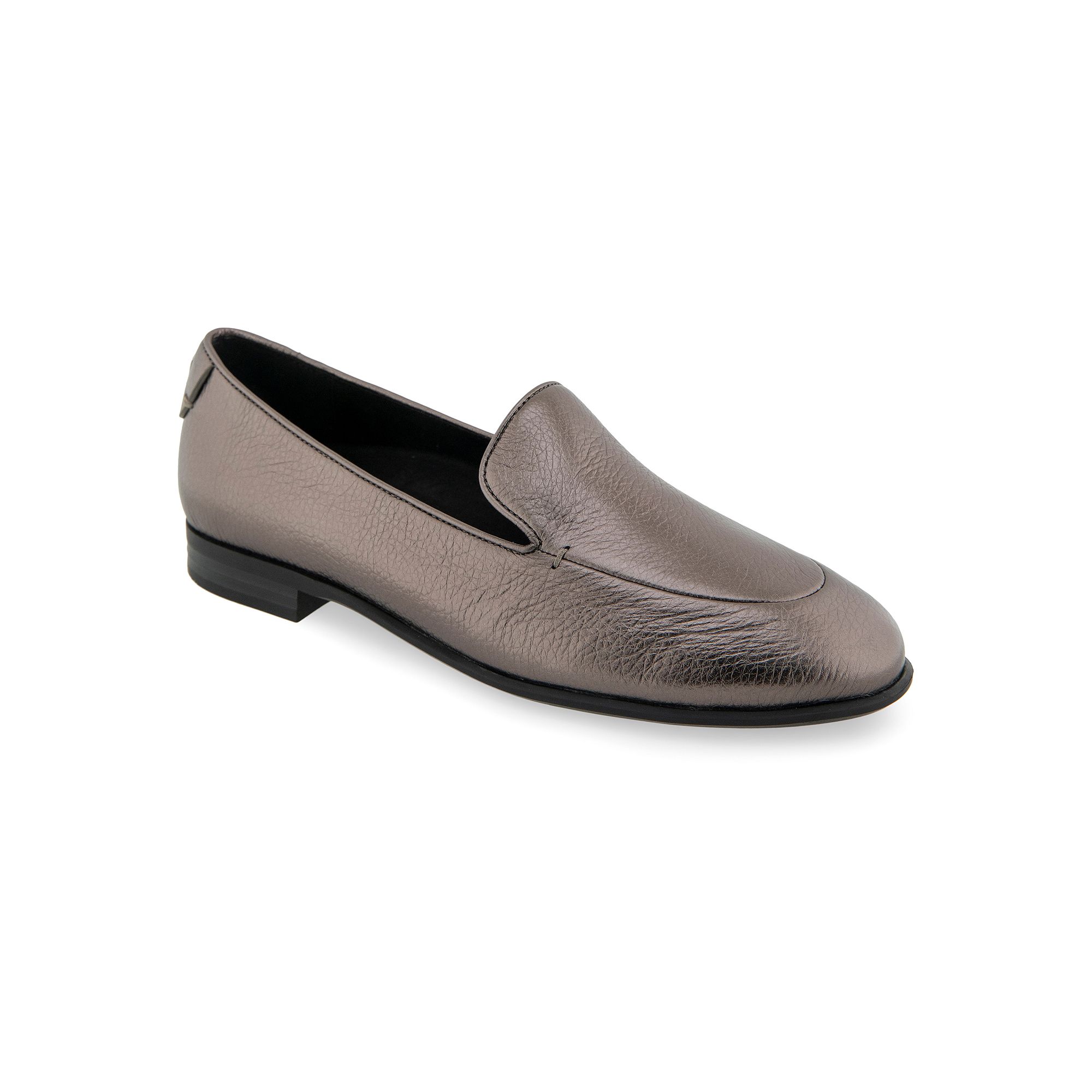 Aerosoles Wells Womens Leather Loafers, Size: 7, Grey Pebbled Leath