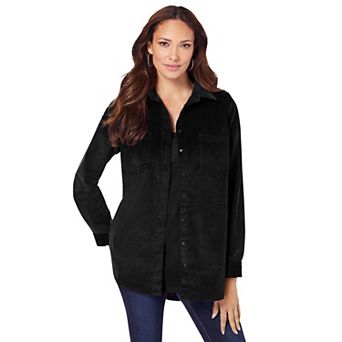 Roaman's Women's Plus Size Corduroy Button-Front Shirt