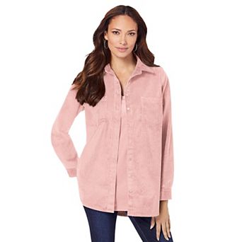 Roaman's Women's Plus Size Corduroy Button-Front Shirt