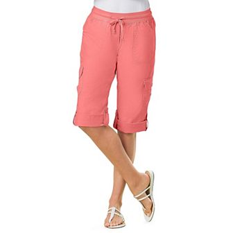 Woman Within Plus Size Petite Convertible Length Cargo Capri/Bermuda