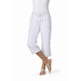 Woman Within Plus Size Petite Convertible Length Cargo Capri/Bermuda
