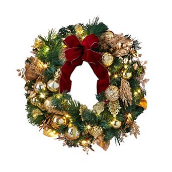 BrylaneHome Pre-Lit Regal 24 Wreath