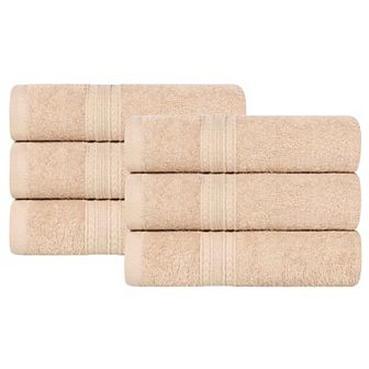 SUPERIOR Cotton 6 pc Solid Hand Towel Set