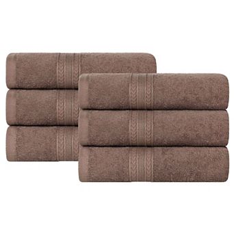 SUPERIOR Cotton 6 pc Solid Hand Towel Set