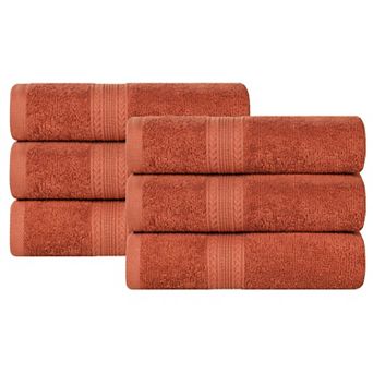 SUPERIOR Cotton 6 pc Solid Hand Towel Set
