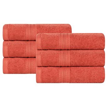 SUPERIOR Cotton 6 pc Solid Hand Towel Set