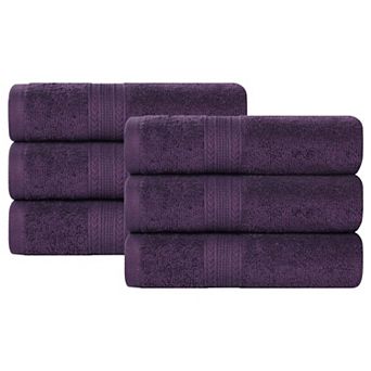 SUPERIOR Cotton 6 pc Solid Hand Towel Set