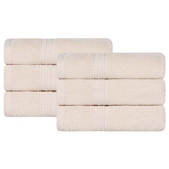 SUPERIOR Cotton 6 pc Solid Hand Towel Set