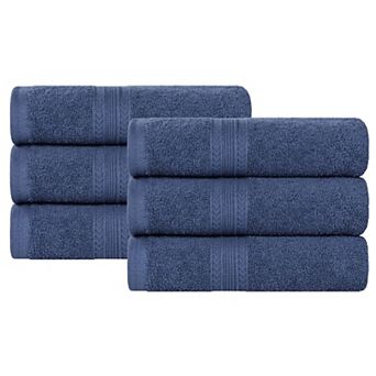 SUPERIOR Cotton 6 pc Solid Hand Towel Set