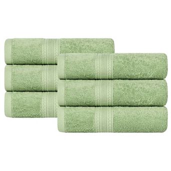 SUPERIOR Cotton 6 pc Solid Hand Towel Set