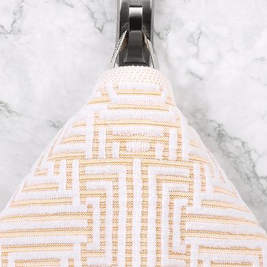 SUPERIOR 6-Piece Cotton Geometric Jacquard Plush Absorbent Towel Set