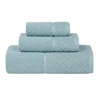 SUPERIOR Modern Cotton 3 pc Absorbent Mid-Weight Jacquard Bathroom Towel Set