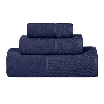 SUPERIOR Modern Cotton 3 pc Absorbent Mid-Weight Jacquard Bathroom Towel Set